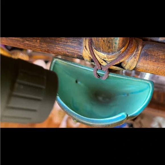 VINTAGE MCM Roseville Zephyr Lily Brown Wall Pocket 1297-8 1946 EUC - Picture 7 of 8